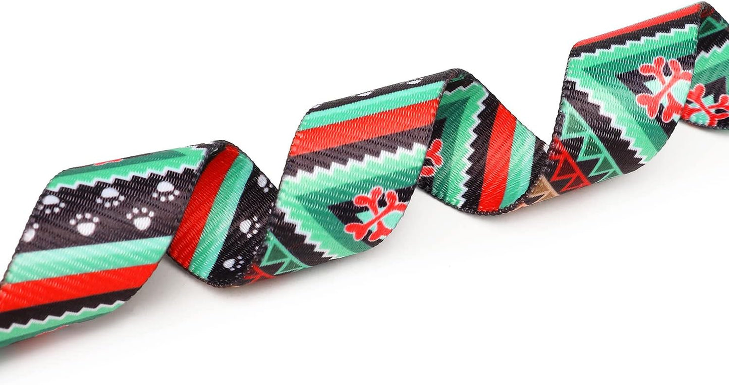 Mercano Adjustable Dog Collar - Special Design Patterns, Soft Nylon Comfortable Durable Pet Collar for Small Medium Large Dogs (M, Ethnic Green)