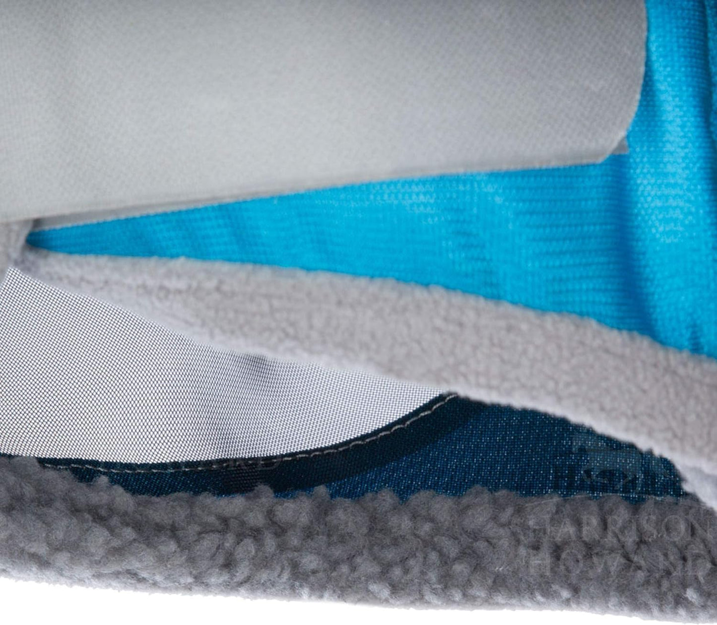 Harrison Howard CareMaster Pro Luminous Horse Fly Mask Large Eye Space Standard with Ears UV Protection for Horse Sky Blue S Pony