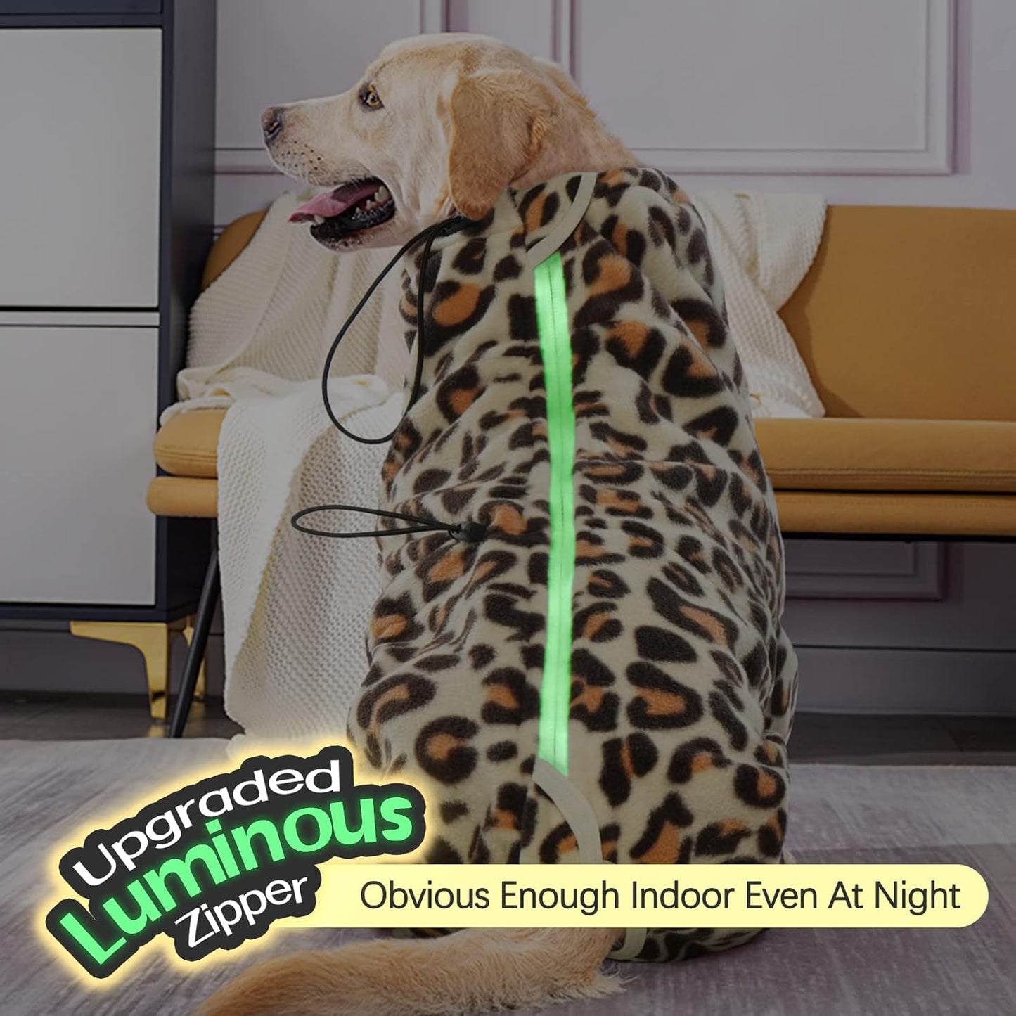 ROZKITCH Large Dog Coats for Winter, Pet Windproof Warm Cold Weather Jacket Vest with Luminous Zipper, Jumpsuit Apparel Outfit Clothes for Small Medium Large Dog Brown XL