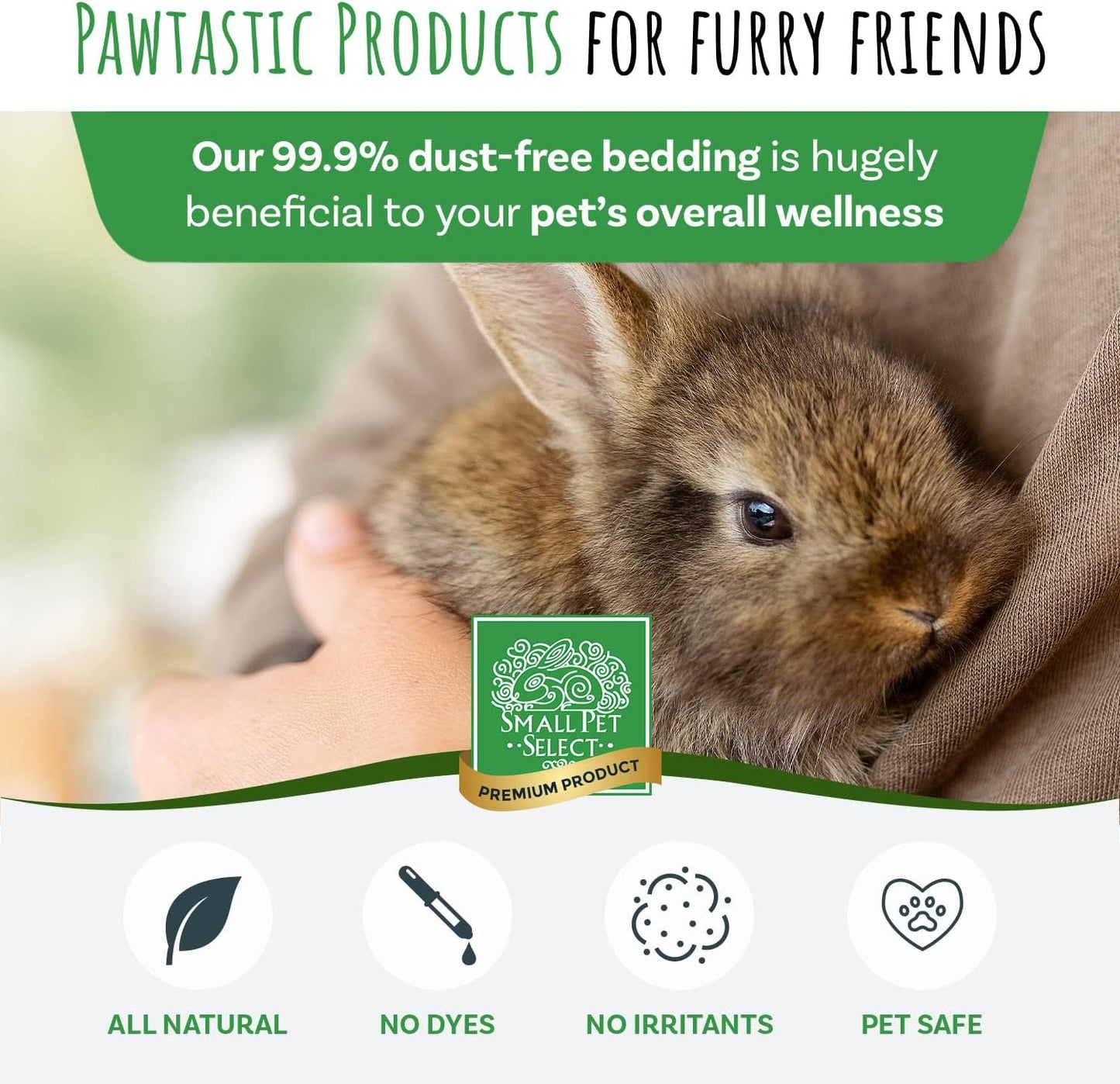 Small Pet Select Brown Natural Paper Bedding, Soft Animal Bedding with Odor Control for Guinea Pig, Rabbit, Hamster, or Bunny, Cage Accessories, Made in the USA, 178L (2 Pack)