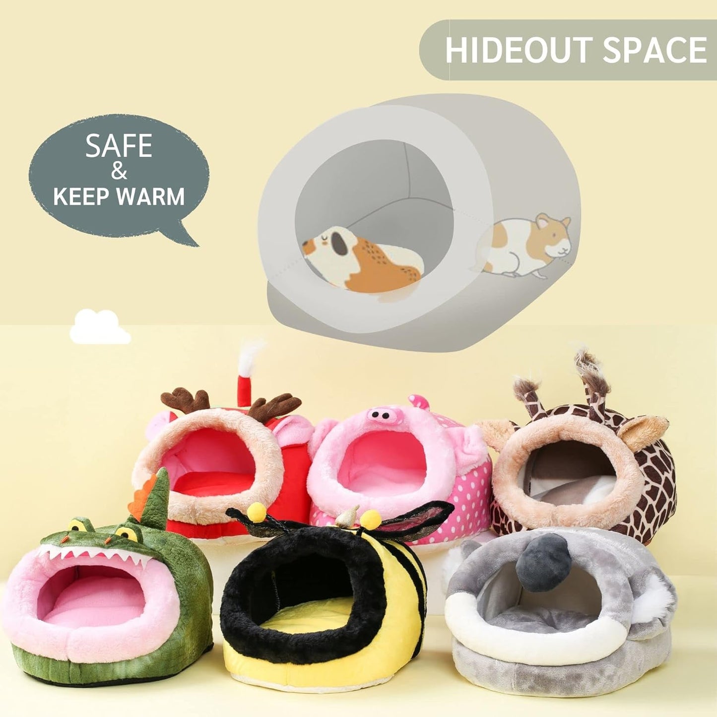 JanYoo Chinchilla House Ferret Bed Accessories Tunnel Pouch for Hedgehog Supplies