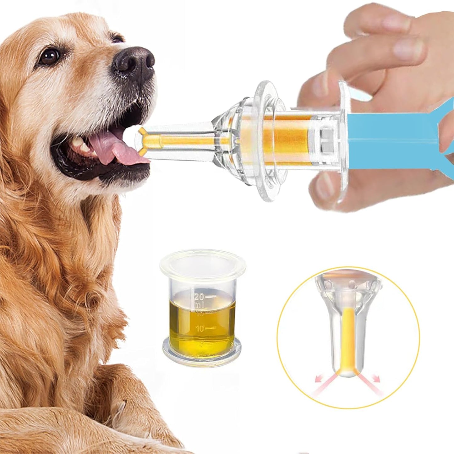 Pet Liquid Feeding Kit Pet Feeding Syringe Soft Tip, Cat Dog Syringe Bottles for Pet Feeding,Pet Medical Feeding Dispenser Tool (Blue)