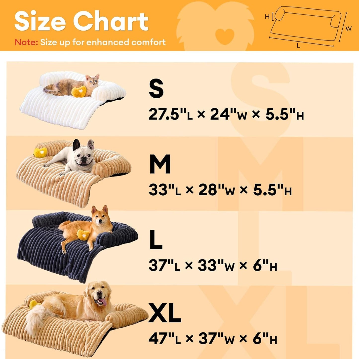 FUNNY FUZZY Pet Couch Cover for Sofa, Calming Dog Bed for Couch, Fluffy Plush Dog Couch Mat for Furniture Protector for Large Medium Small Pets, 47×37 in, Pink