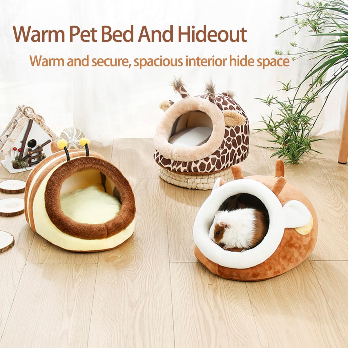 Guinea Pig Bed House & Hideout for Rat Bearded Dragon Hedgehog Ferret to Sleep and Hide, Guinea Pig Cage Accessories Habitat Décor (Large, 6.Christmas fire Dragon)