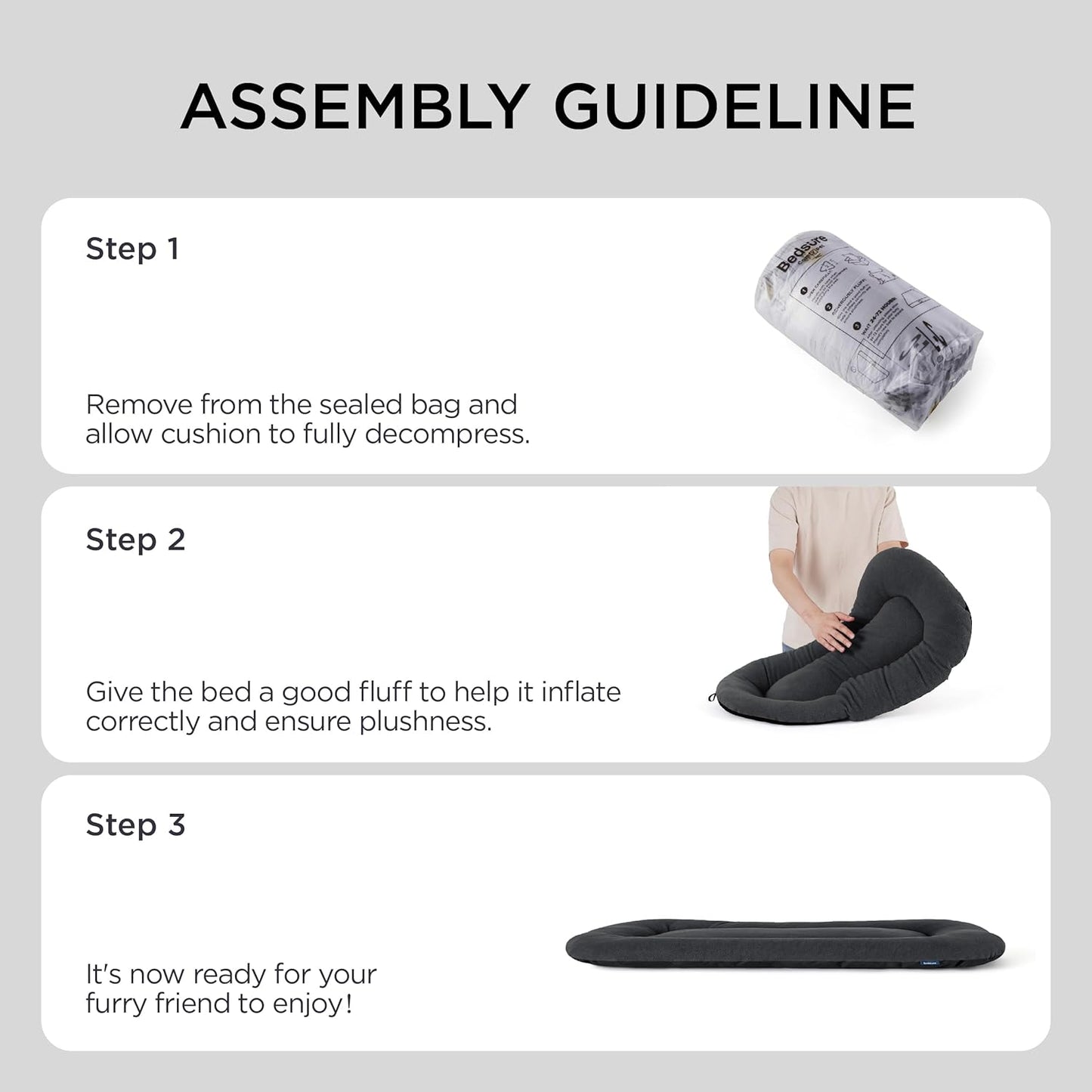 Bedsure Washable Dog Crate Pad for Large Dogs, Anti-Slip Puppy Kennel Dog Bed for Crate - Ultra Soft Fleece Flat Thin Pet Mat (Not Chew Proof), Grey 35"x22"