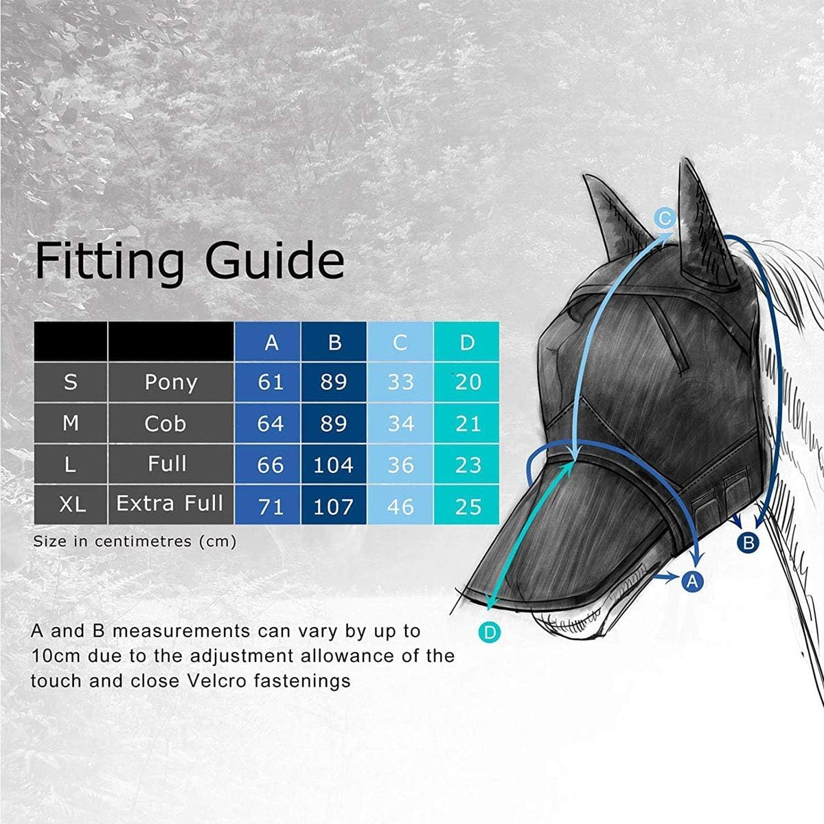 Harrison Howard CareMaster Horse Fly Mask Half Face with Ears Black/Silver Retro XL Extra Full Size