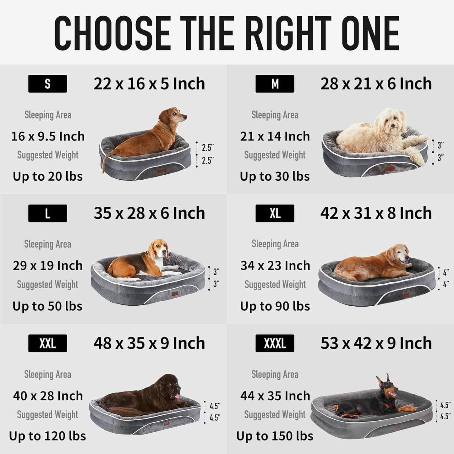 OhGeni Orthopedic Dog Couch Pet Sofa Large Sized Cat Beds with Comfort Foam Support, Soft Comfortable Fabric, Machine Washable Waterproof Removable Cover, 35-Inch (Dark Blue)