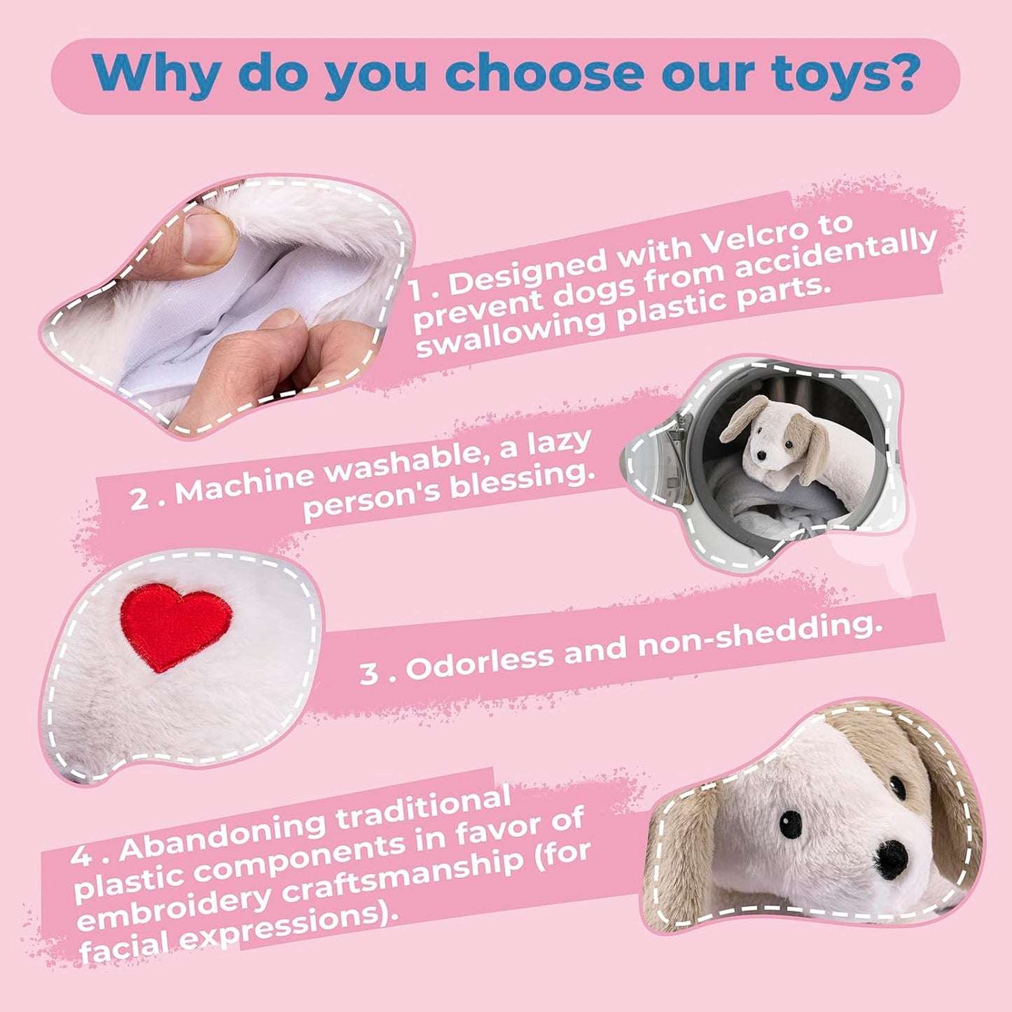 Heartbeat Puppy Toy for Dogs, Heartbeat Stuffed Animal for Anxiety Relief Calming Aid, Heartbeat Stuffed Toy for Behavioral Aid Crate Kennel Training, Puppy Essentials White