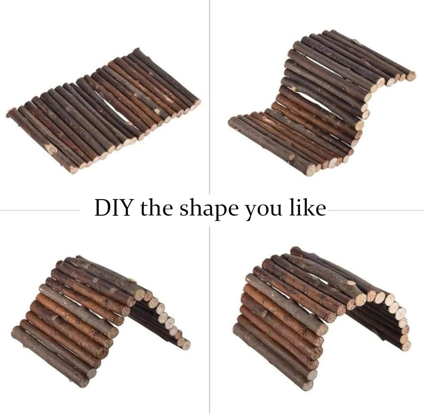 Hamiledyi Extra Large Wooden Reptile Hideout Bearded Dragon Bendy Bridge Climbing Ladder Hiding Hut Reptiles Hide Cave Habitat Decor for Lizards Gecko Spiders Snakes Tortoise(XL:20" x 11.8")