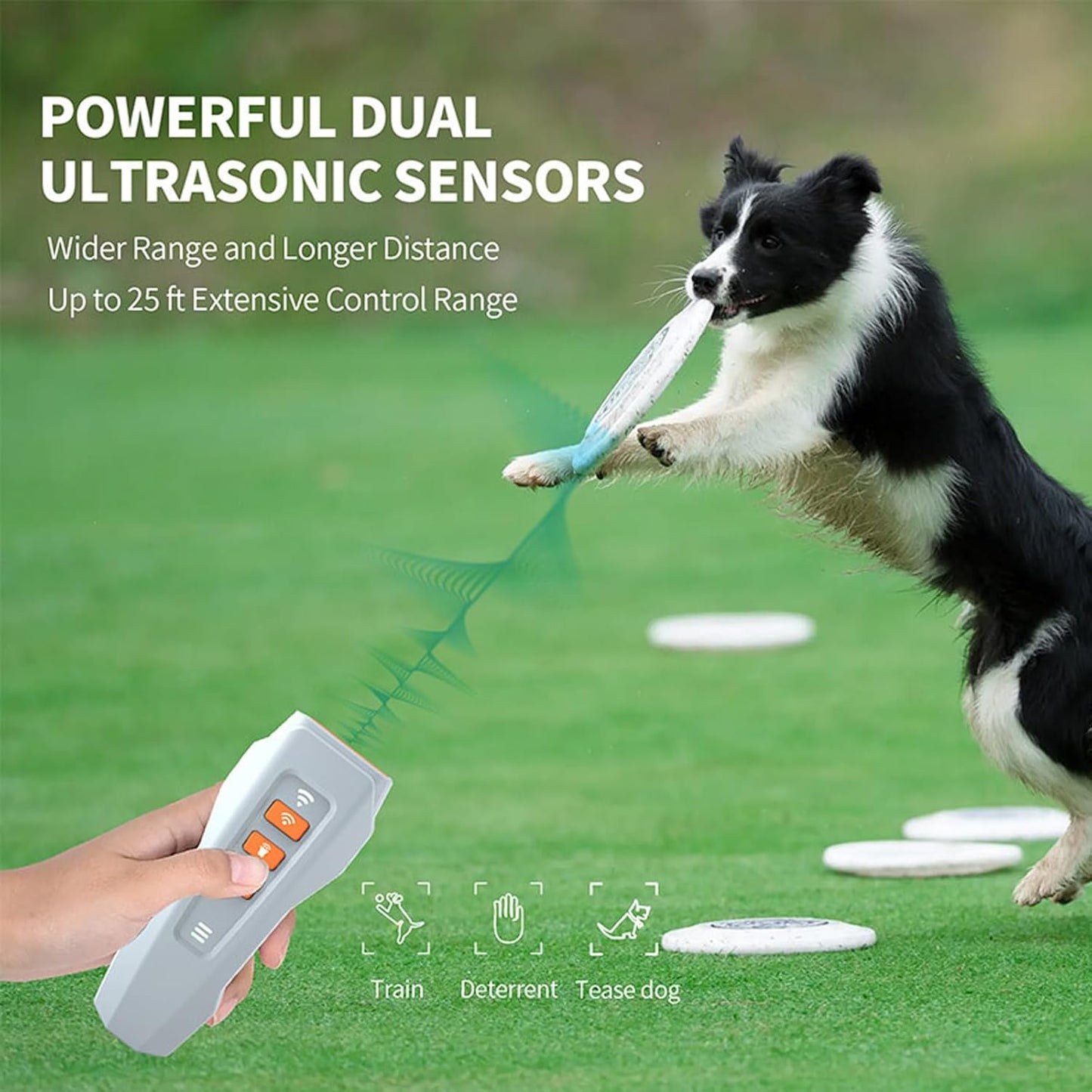 No Bark Ultra, Nobark Ultra Dog Bark Deterrent Device - Long Range Ultrasonic Anti Barking Device for Indoor & Outdoor, Stop Puppy from Crying at Night, Rechargeable Bark Shield for Dogs (Black*3)