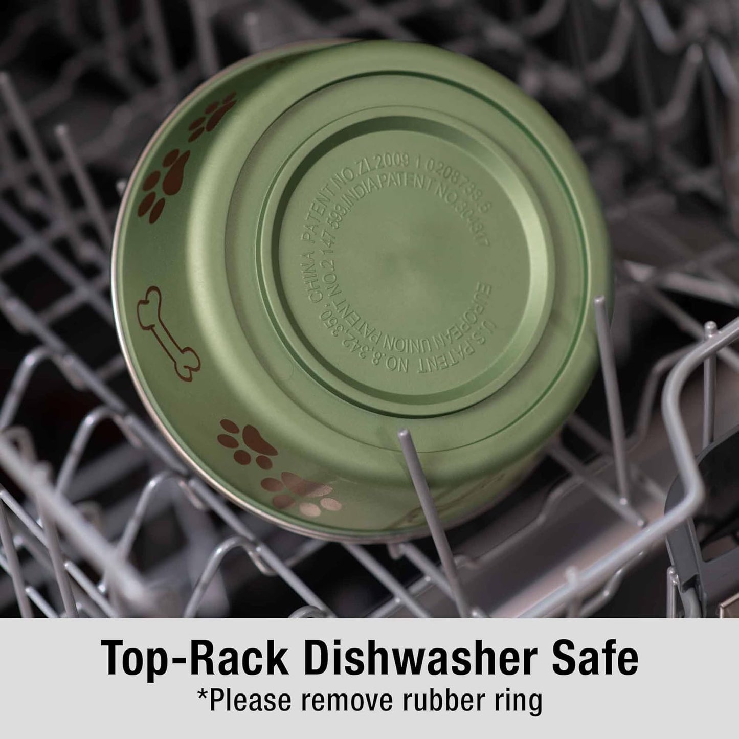 Loving Pets Bella Dog Bowls- Stainless Steel Dog & Cat Bowls - Spill Proof Dog Food Bowl, Cat Bowl, Puppy Essentials & Pet Supplies Great for Home & Travel (Medium 20-25 lbs, Artichoke)