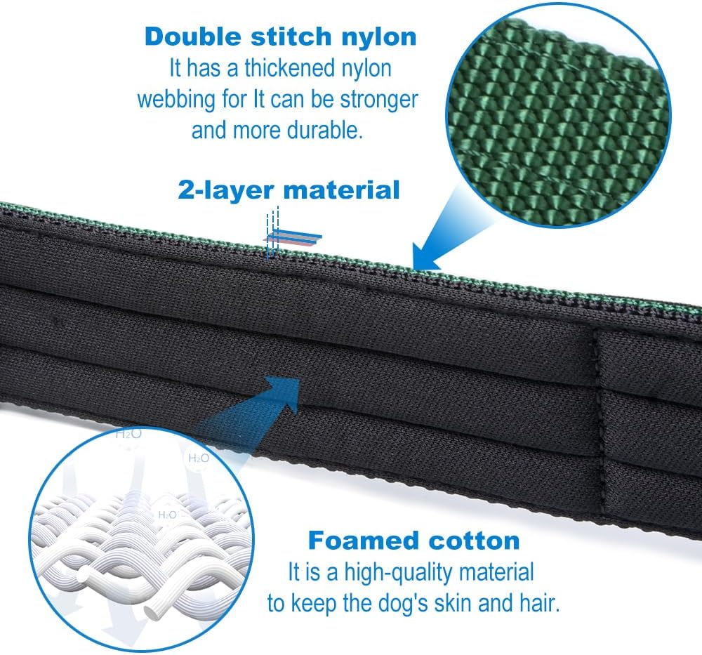 TSPRO Tactical Dog Collar 1.5 Inch Wide Thick Dog Collars with Heavy Duty Metal Buckle, Durable, Strong, Adjustable for Medium to Large Dogs (Black M)