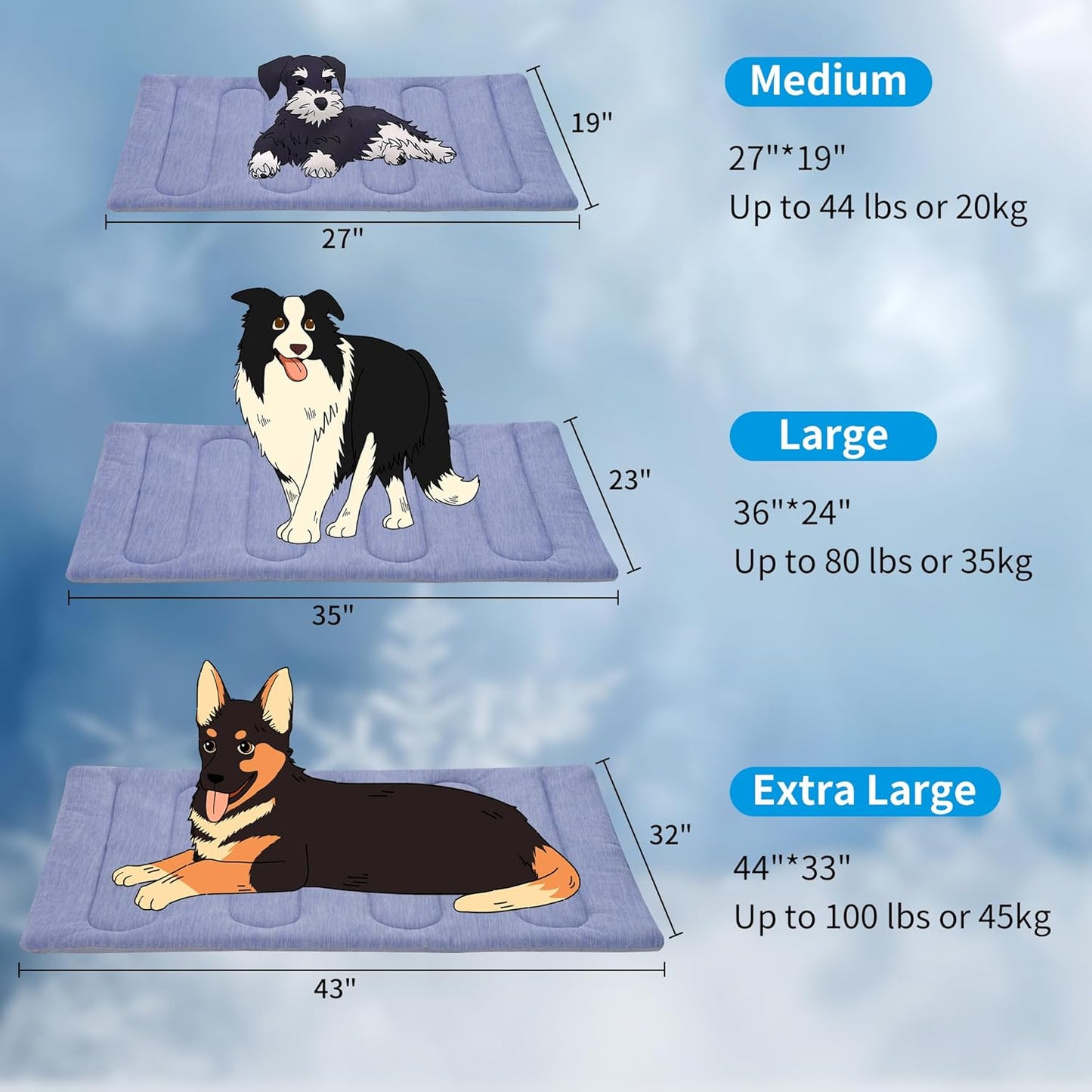 Cooling Mat for Large Dogs - Double-Sided Waterproof & Cool, Q-MAX>0.47, Portable Dog Cooling Mat for Summer. (L (36''x23''))