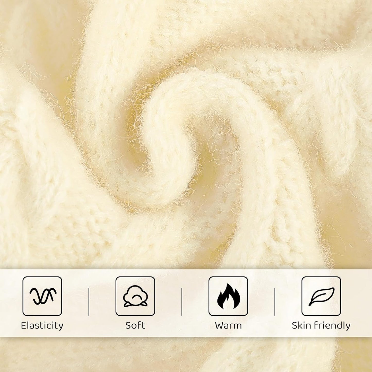 Queenmore Small Dog Pullover Sweater, Cold Weather Cable Knitwear, Classic Turtleneck Thick Warm Clothes for Chihuahua, Bulldog, Dachshund, Pug (White, Small)