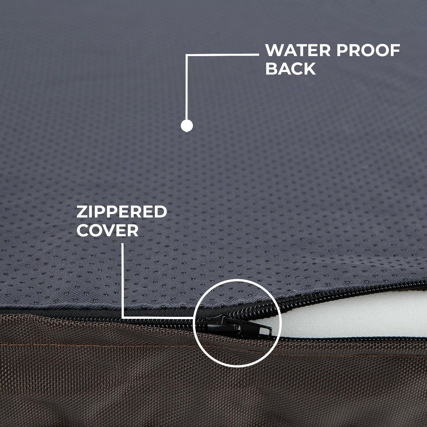 Best Pet Supplies Cute Dog Crate Mat Flat Bed with Waterproof Exterior, Thick Orthopedic Egg Foam Mattress, and Soft Sherpa Fleece Cover for Small, Medium, and Large Breeds - Brown, 35X22X4