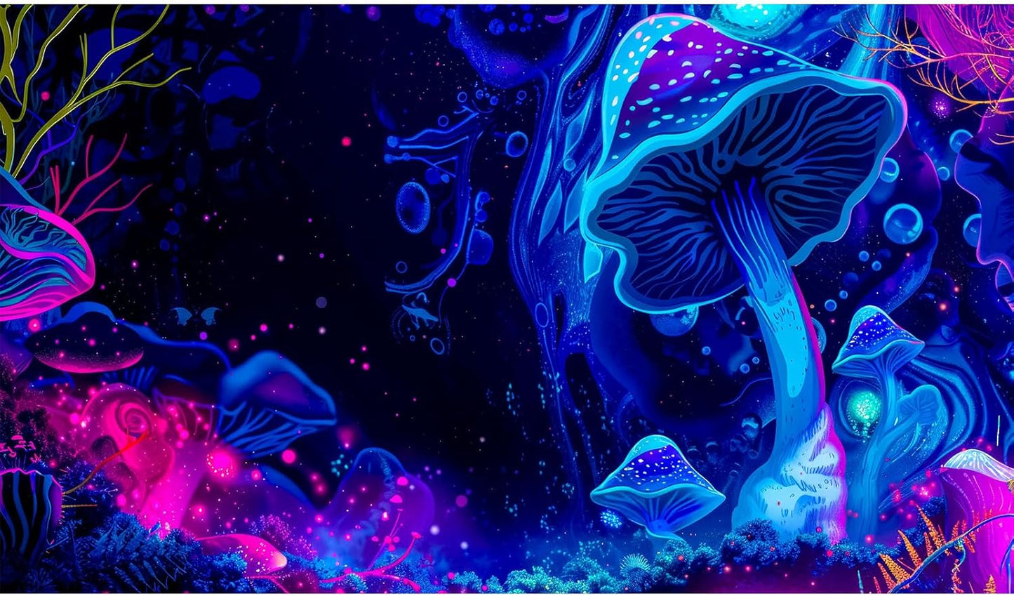 Fantasy Mushroom Forest Aquarium Background Abstract Cartoon Mushroom Reptile Tank Backgrounds Vibrant Jungle Mushrooms Theme Fish Tank Background Magic Mushrooms Reptile Enclosure Backgrounds 36x24in