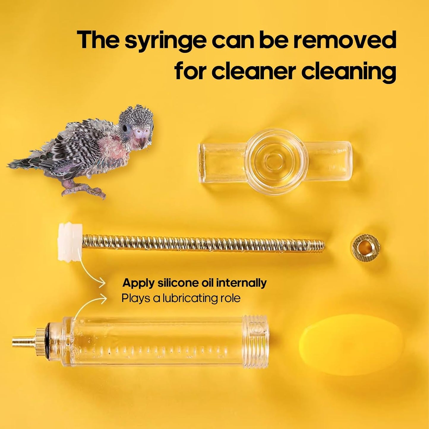 8 Pcs Bird Feeding Syringe Set Feeding Tubes for Baby Birds Parrot Hand Feeding Syringe Pet Syringe Feeding Tube Stainless Steel Metal Feeding Spoon Small Animals (20ml-Set of Eight)