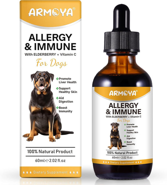 Allergy Relief Drops for Dogs,Allergy and Immune,Immune Support Supplement,Dog Supplement,Natural Pet Supplement for Dog Allergy Relief with Turmeric & Milk Thistle