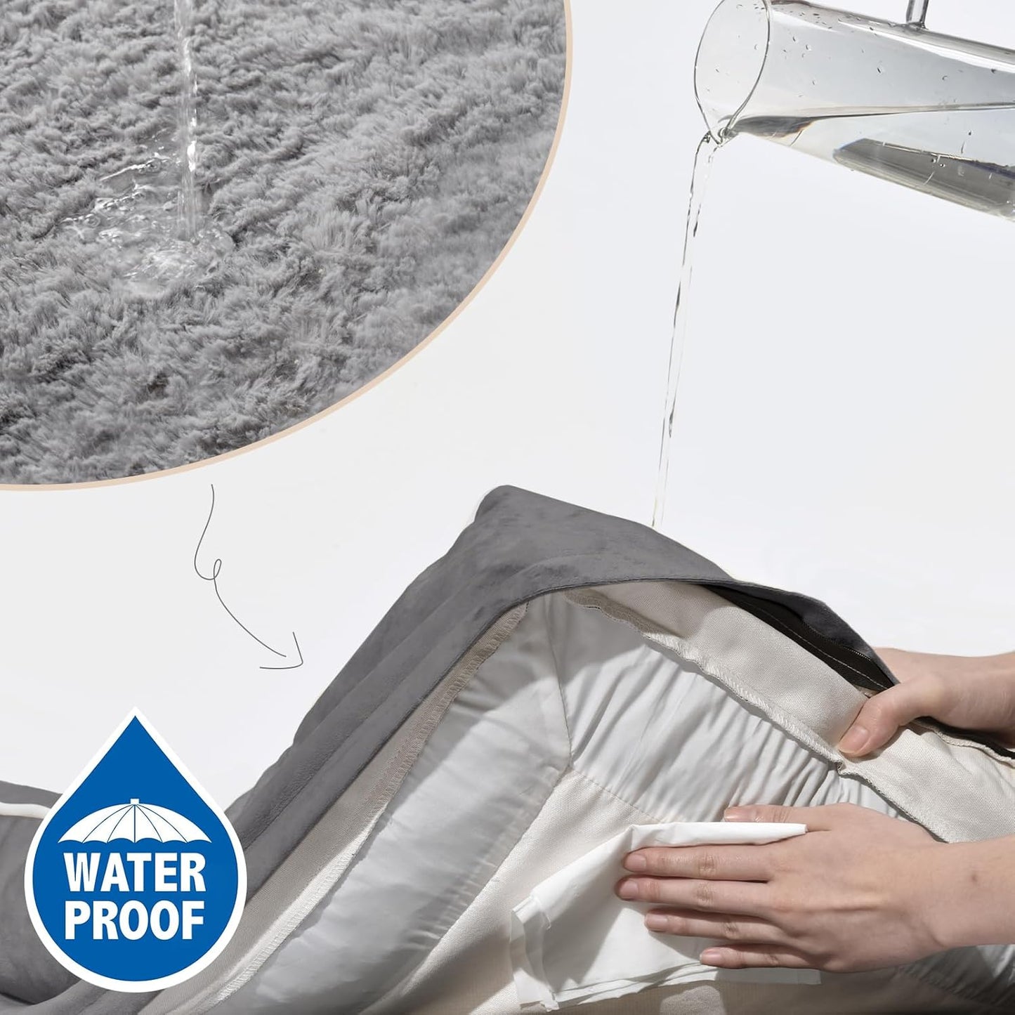 Comfort Expression Large Dog Beds Waterproof Orthopedic Foam Dog Beds for Large Dogs Sofa Comfy Pet Bed with Washable Removable Cover & Non-Slip Bottom(Grey)