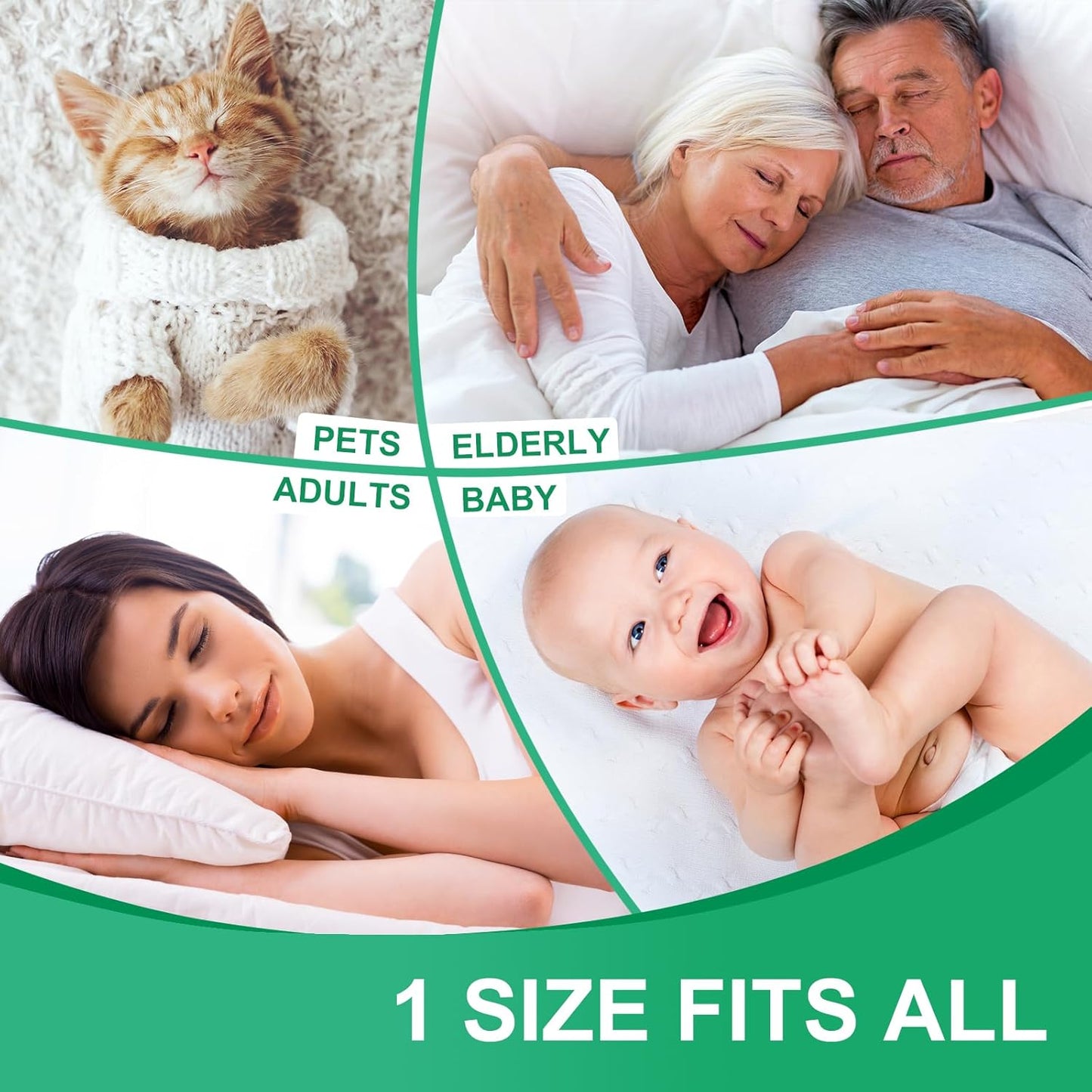 Bed Pads for Incontinence Washable Waterproof, 36" x 34" (Pack of 3) - Reusable Medium Bamboo Fiber Pee Pads for Adults, Women, Elderly, Pet, 4-Layer Underpads for Sofa, Couch, Furniture - KELISITING