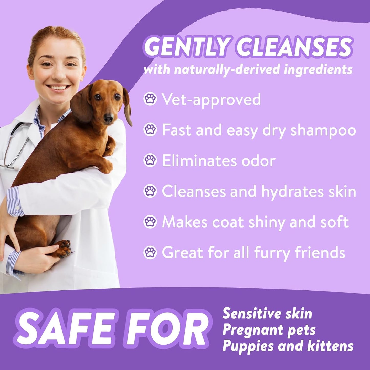 Bodhi Dog Waterless Shampoo - Natural Dry Shampoo for Dogs & Cats - Neutralizes Pet Odor - No Rinse Required - Made of Natural Extracts - Safe for Sensitive Skin - Made in USA - Lavender (8 Fl Oz)