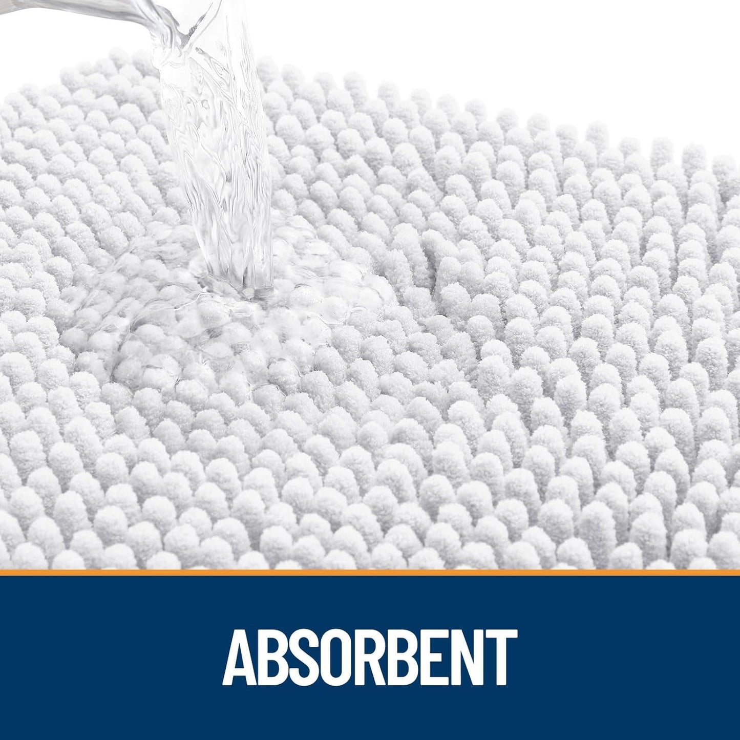 OLANLY Dog Door Mat for Muddy Paws 30x20, Absorbs Moisture and Dirt, Absorbent Non-Slip Washable Doormat, Quick Dry Chenille Mud Mat for Dogs, Entry Indoor Entryway Carpet for Inside Floor, White