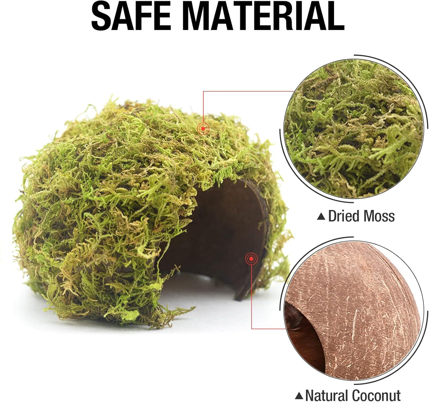 Hamster Hideaway/Hideout,Mossy Cave Hide,Hamster House/Hides,Hamster Cage Accessories for Gguinea Pig/Hedgehogs/Gliders/Rats/Mice and Other Small Animals (Small)