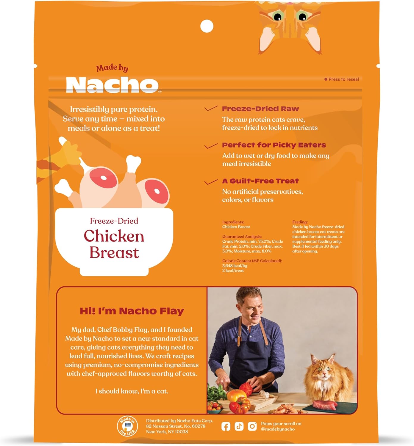 Made by Nacho Freeze-Dried Chicken Breast Meal Topper, Mixer or Treat 3.5oz | High Protein, Pure Chicken Ingredients | Premium Cage-Free Chicken Breast | Crunchy Texture