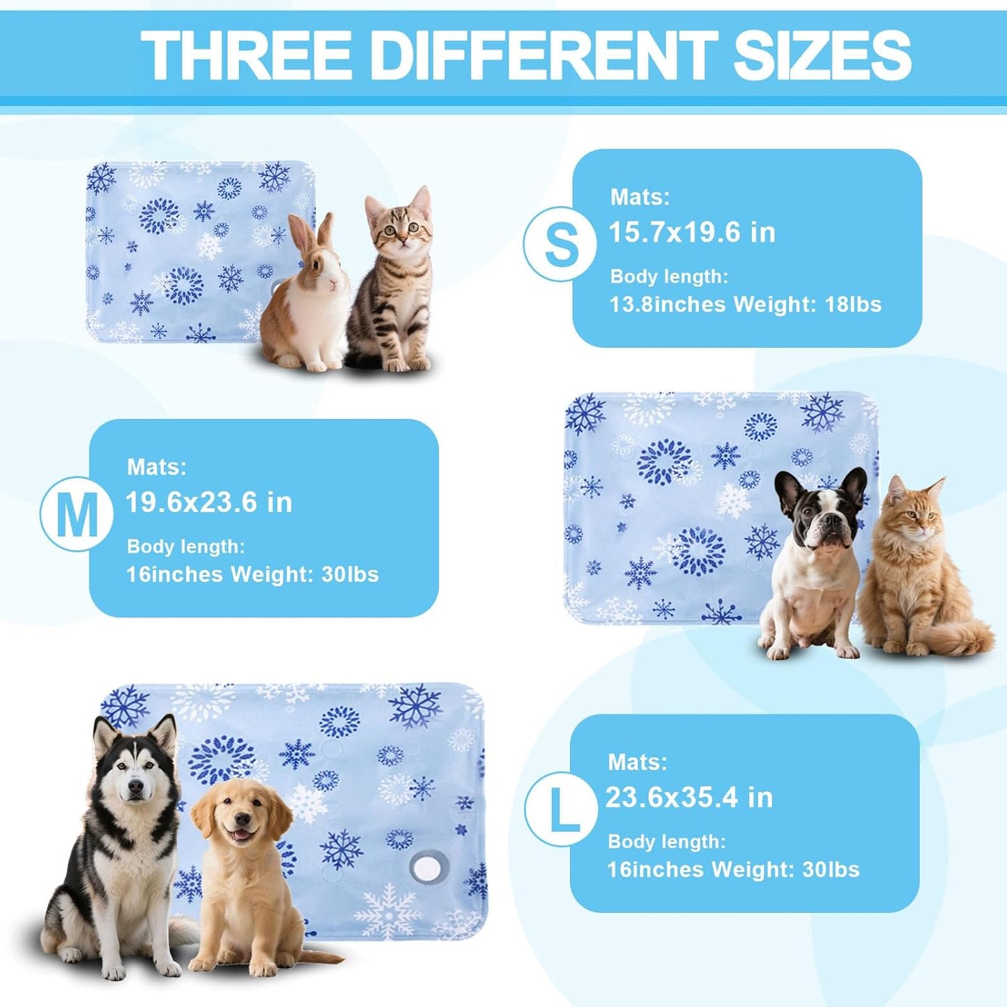 Dog Cooling Mat, Cooling Mat for Dogs & Cats, Provides Instant Relief for Small, Medium, Large Dogs, Washable, Non-Slip Design, Perfect for Hot Summer Days to Keep Pets Comfortable (S 16''*20'')