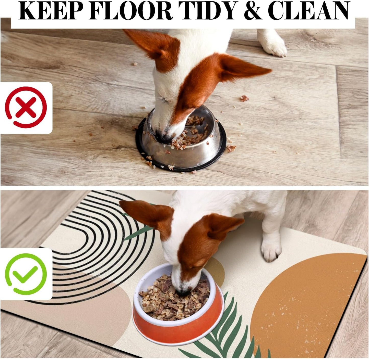 Dog Food Mats for Floors, Absorbent Dog Bowl Mat for Food and Water Dispenser Mat, Quick Dry Cat Food Mat Pet Supplies