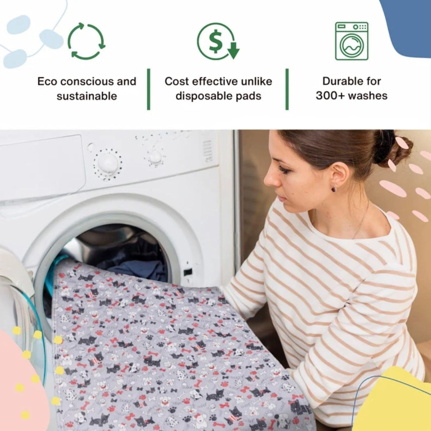 Caldwell's Pet Supply Co. 20x30 Washable Pee Pads for Dogs, Reusable Pee Pad for Dogs, Puppy Potty Mat, Whelping Rug, Reusable Puppy Mat, Waterproof Rug for Dog of All Breeds, Small (Set of 2)