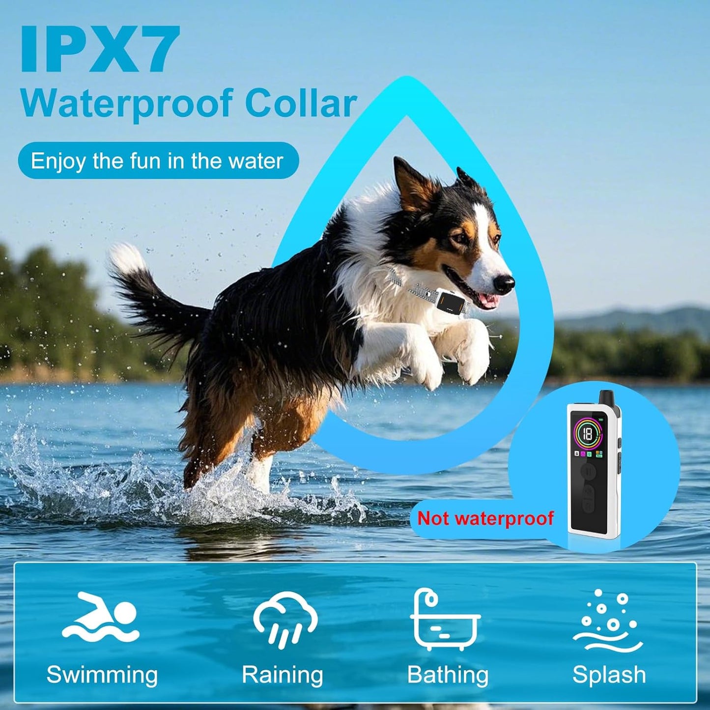 Dog Training Collar with Remote Control 4218 FT 3 Training Modes (Beep, Vibration, Safe Static) IPX7 Waterproof Rechargeable E-Collar for Small Medium Large Dogs 10-120lbs