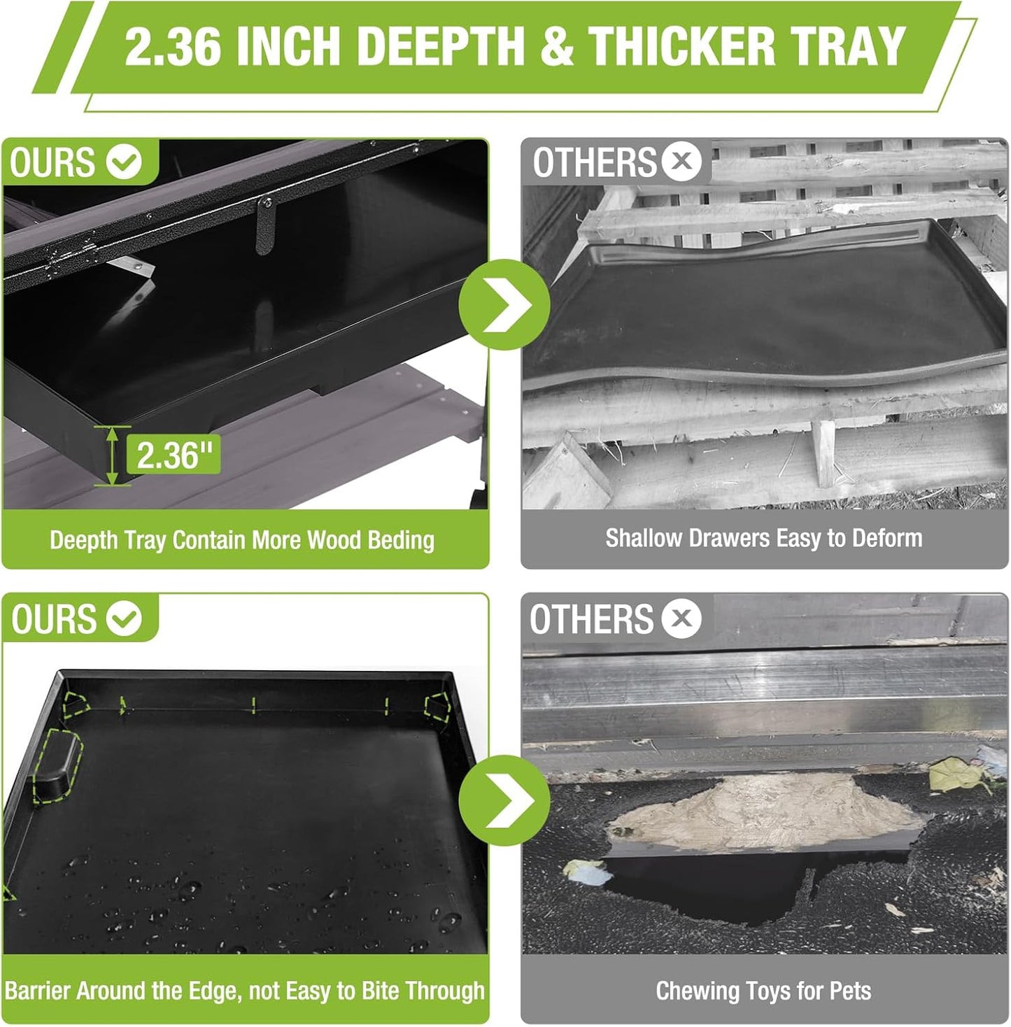 GUTINNEEN Guinea Pig Cage Hamster House with Anti-Chewing Metal Frame Rat Cage with Wheels and Storage