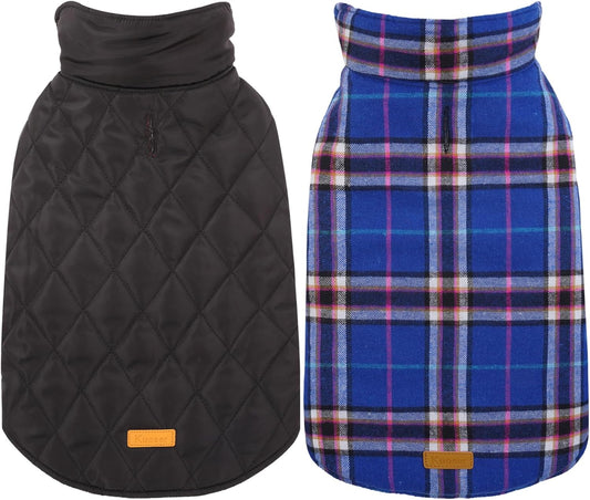 Kuoser Warm Dog Coat, Waterproof Dog Jacket for Extra Large Dogs, Adjustable Durable XL Doggie Winter Coat Reversible Cozy Puppy Cold Weather Apparel from Small to Large Breed, Navy XL