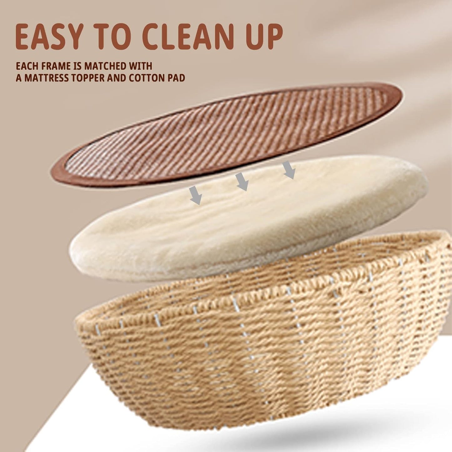 52" Modern Cat Tree Tower for Large Cats, 3Cat Nests Manual Hand Woven Multilevel Huge Paws Pals Cat Tree, Wood Cat Tower, Cat Scratching Tree, Cat Condo, Cat Lover Gift