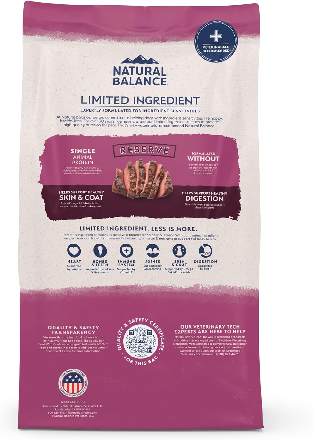 Natural Balance Limited Ingredient Adult Grain-Free Dry Dog Food, Reserve Sweet Potato & Venison Recipe, 4 Pound (Pack of 1)