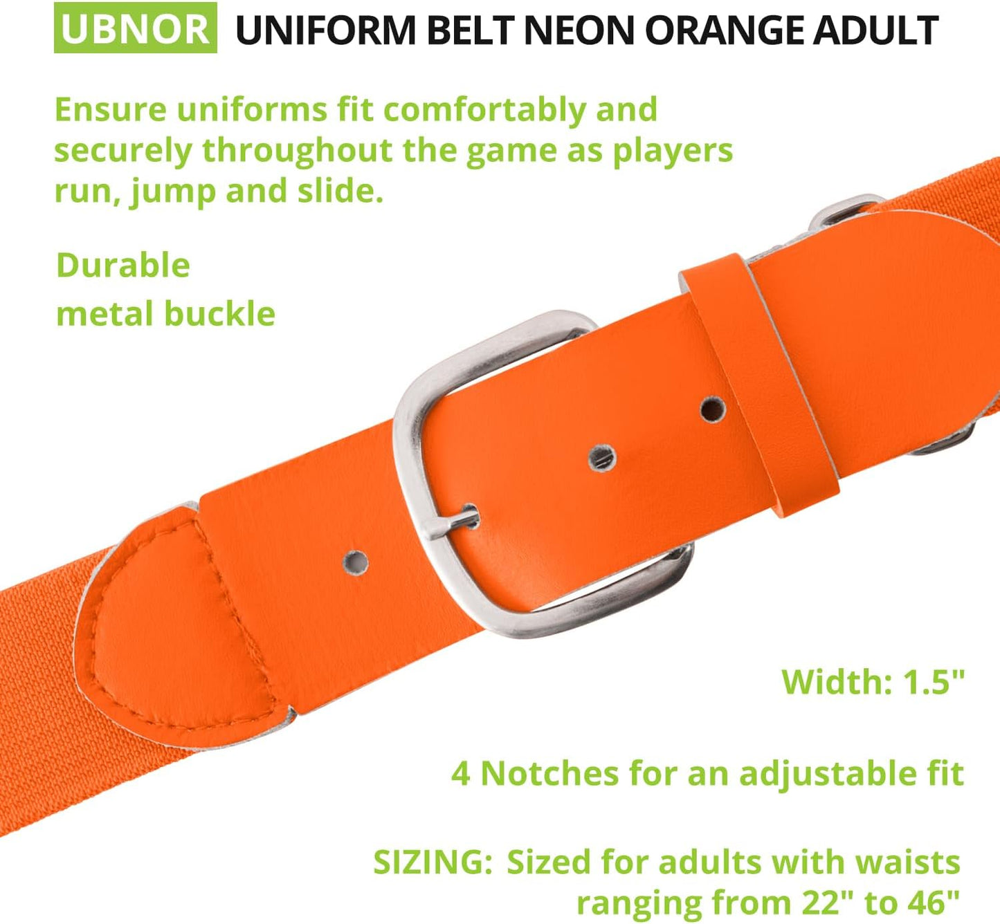 Champion Sports Baseball/Softball Uniform Belt, Comfort Stretch Fit Durable Syntex Tab - Youth & Adult Sizes, Multiple Colors
