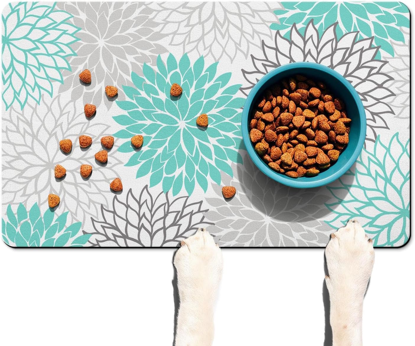 Pet Feeding Mat for Floors Waterproof Dog Mat for Food and Water Absorbent Quick Dry Non Slip mat for Cat Bowls