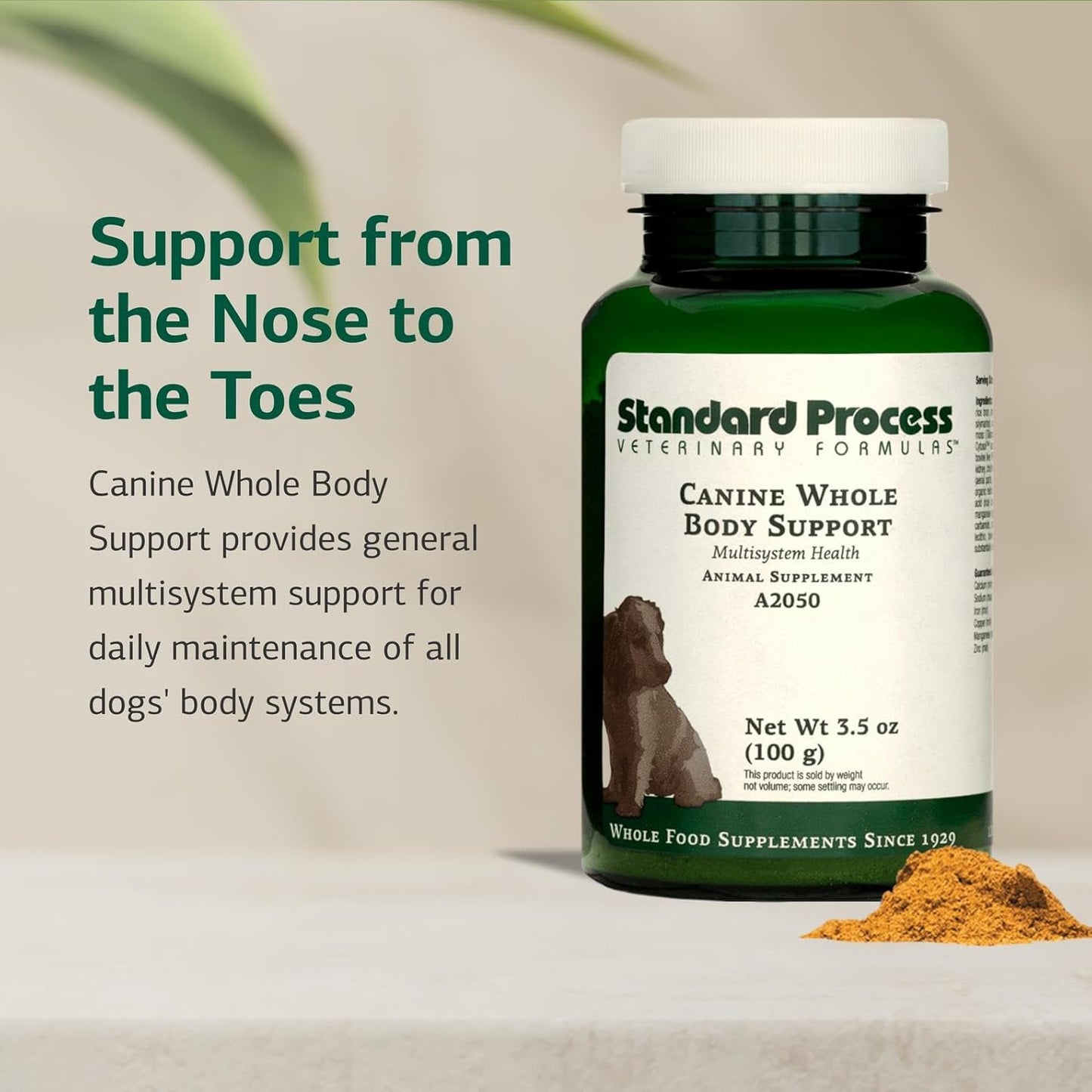 Standard Process Inc. Canine Whole Body Support - Multisystem Support Supplement for Canines - Nutritional Powder for Daily Health Maintenance - Multisystem Supplement Formula - 100 g