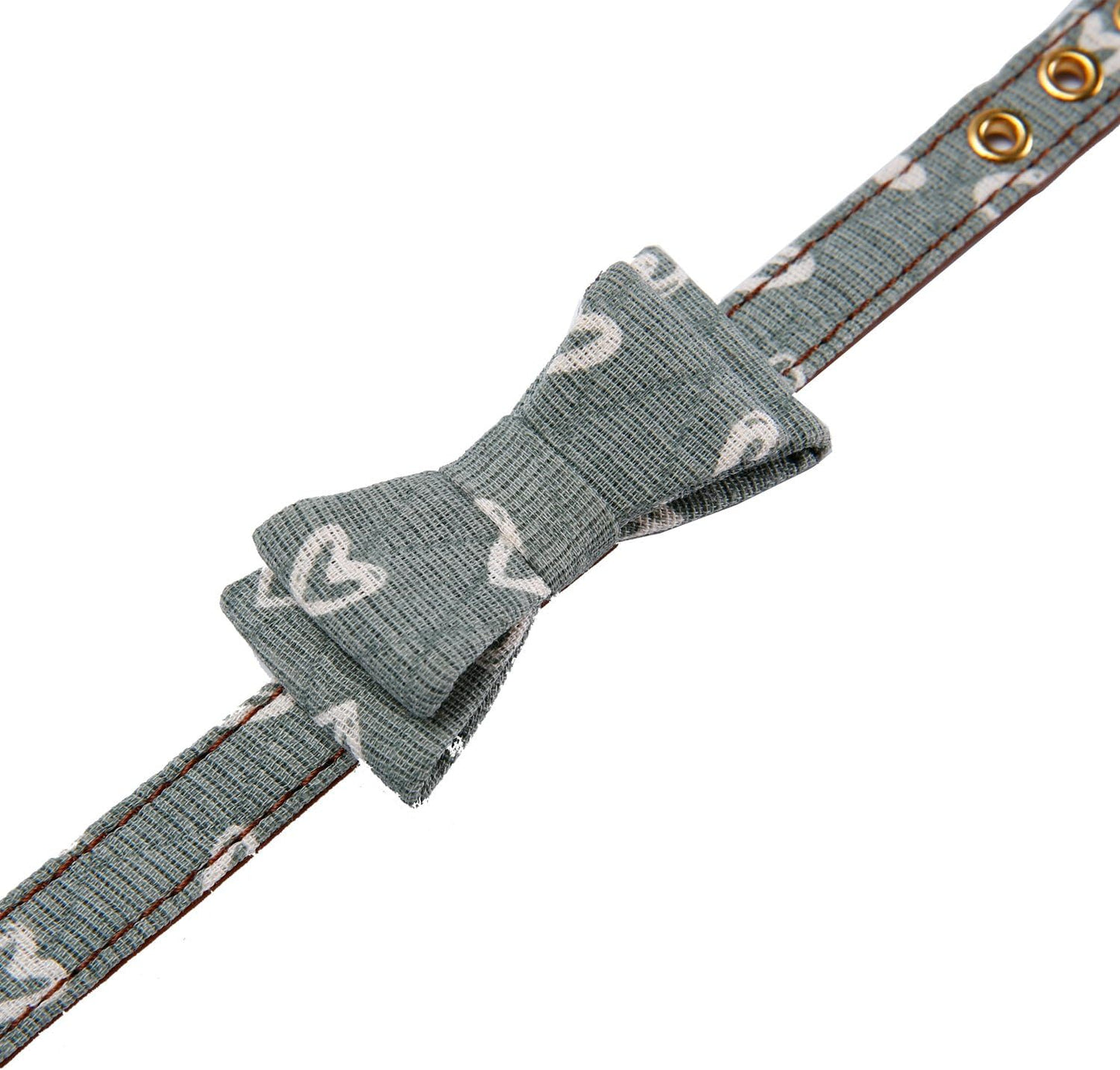 Puppy Collars for Small Dogs - StrawberryEC Adjustable Puppy Id Buckle Collar Leather. Cute Mint Love Dog Collar (Bow-Mint-Love)