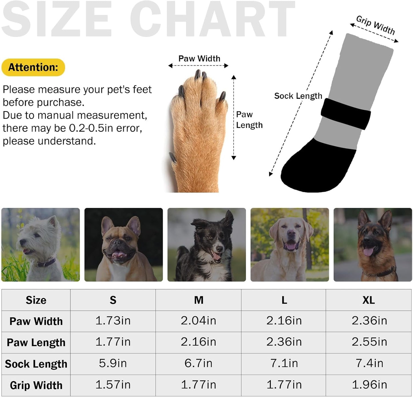 SCENEREAL Anti Slip Dog Boots & Paw Protectors for Hardwood Floor, Extended Dog Socks to Prevent Licking Paws, Waterproof Pet Snow Rain Shoe for Winter Large Senior Dogs, Black L