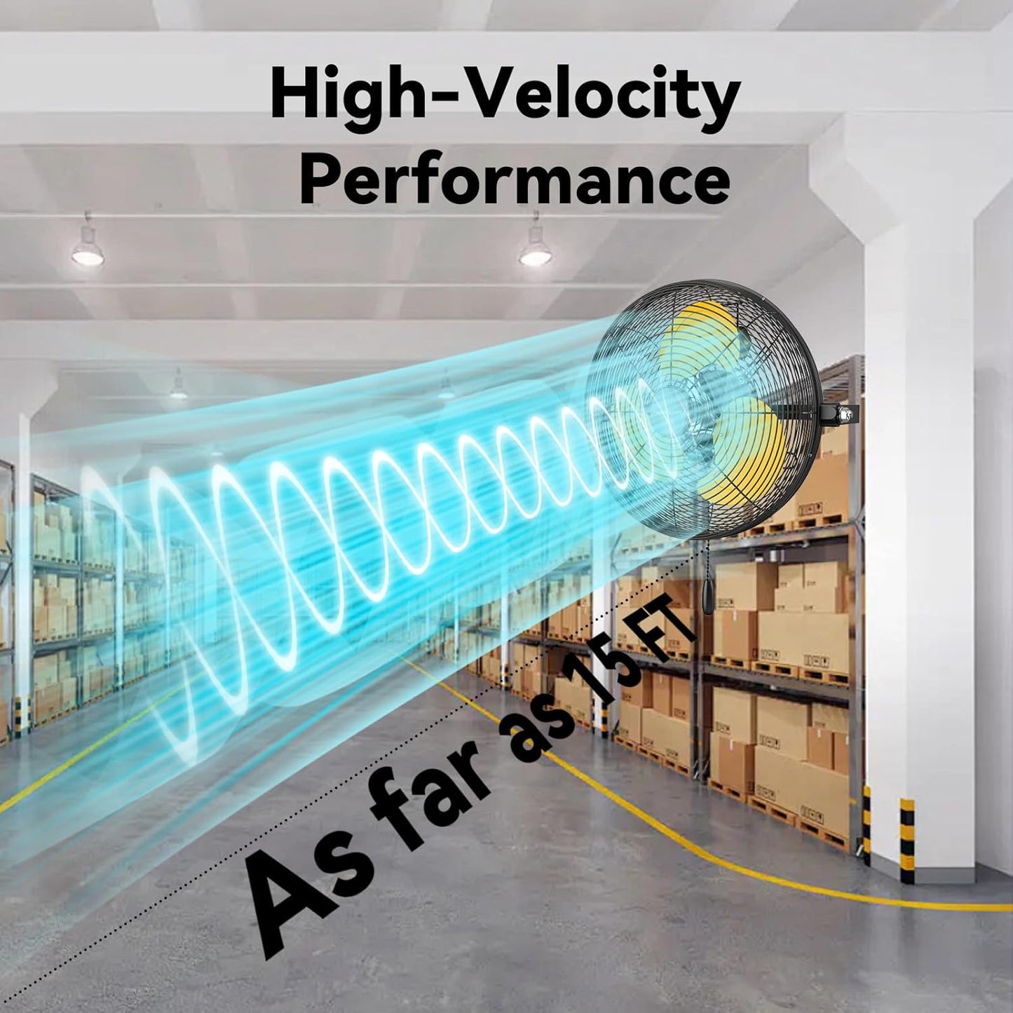 2PCS 12 Inch Wall Fan Pro Series - Indoor High Velocity Wall Mount Fan for Commercial, Residential, Warehouse, Covered Patio, Shop, Garage, Barn, Gazebo 3 Speed 2800 CFM UL Safety Listed