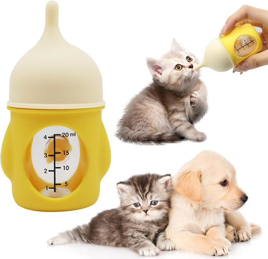 Pet Feeder Bottle Animal Feeding Bottles Kitten Bottles for Nursing Dog Cat Milk Feeding Bottle Anti-Choking Design for Newborn Kittens Puppies Small Animals (20 ml)