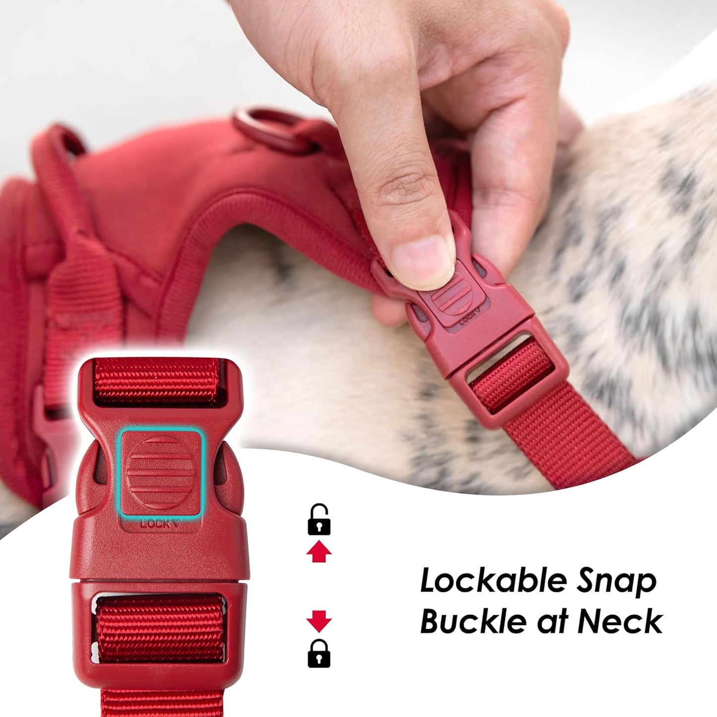 No Pull Dog Harness, Puppy Vest with Front Clip for Small Medium Large Sized Dog(Burgundy Red,XL)