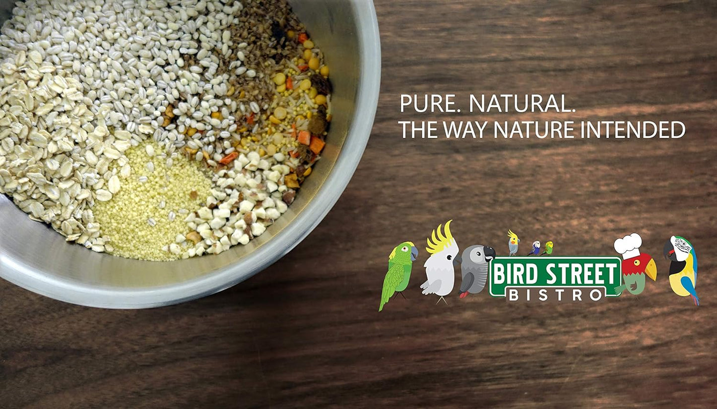 Parrot Food - Parakeet & Cockatiel Food - Cooks in 3-15 min with Natural & Organic Grains, Legumes, Non-GMO Fruits, Vegetables & Health Spices