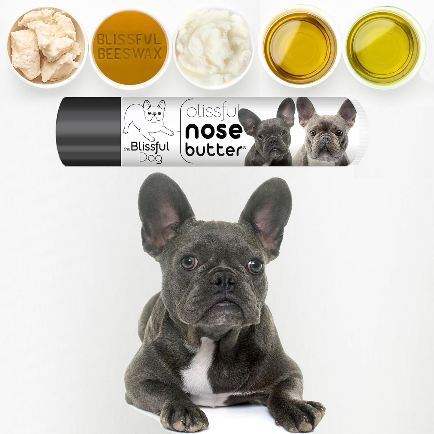 The Blissful Dog Blue French Bulldog Unscented Nose Butter - Dog Nose Butter, 0.15 Ounce