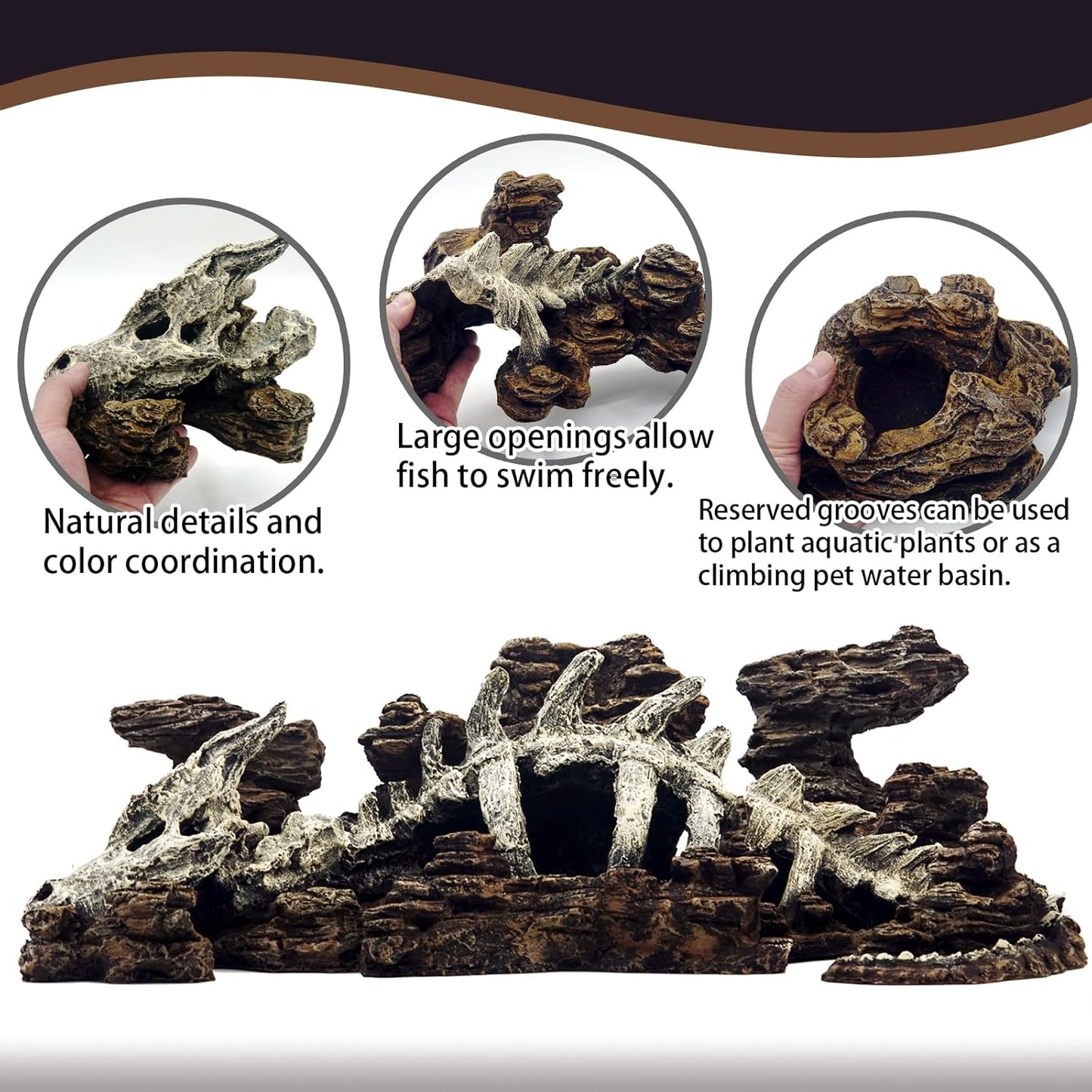 Fish Tank Decor Rocks.Aquarium Decoration Model.Easy Superior Aquascape (Wilderness Keel)