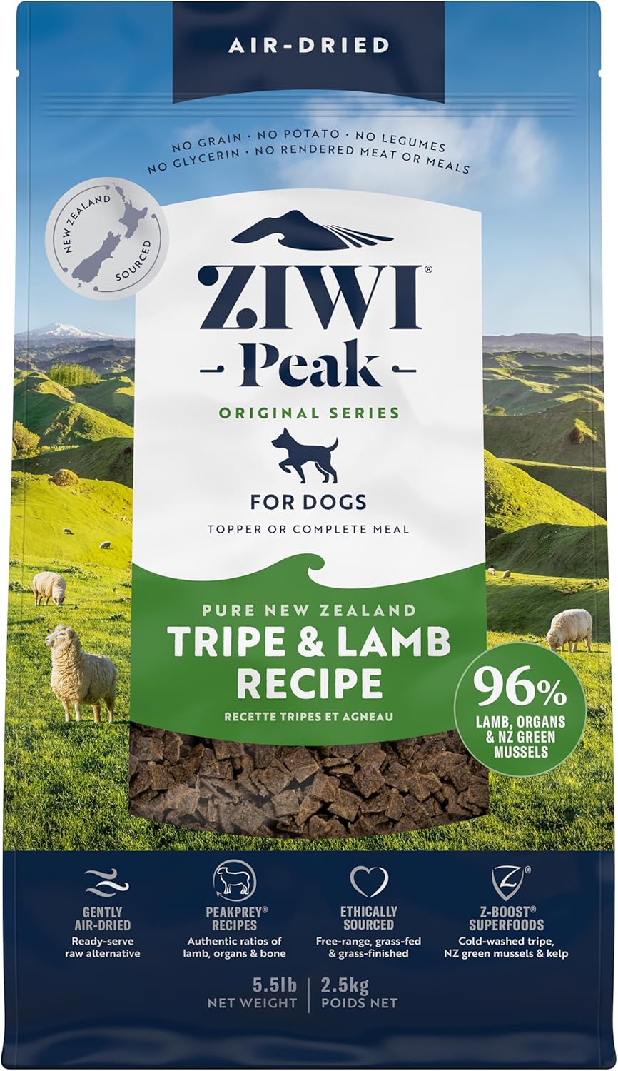ZIWI Peak Air-Dried Dog Food – Tripe & Lamb - All Natural, High Protein, Grain Free, Limited Ingredient w/ Superfoods (88oz)