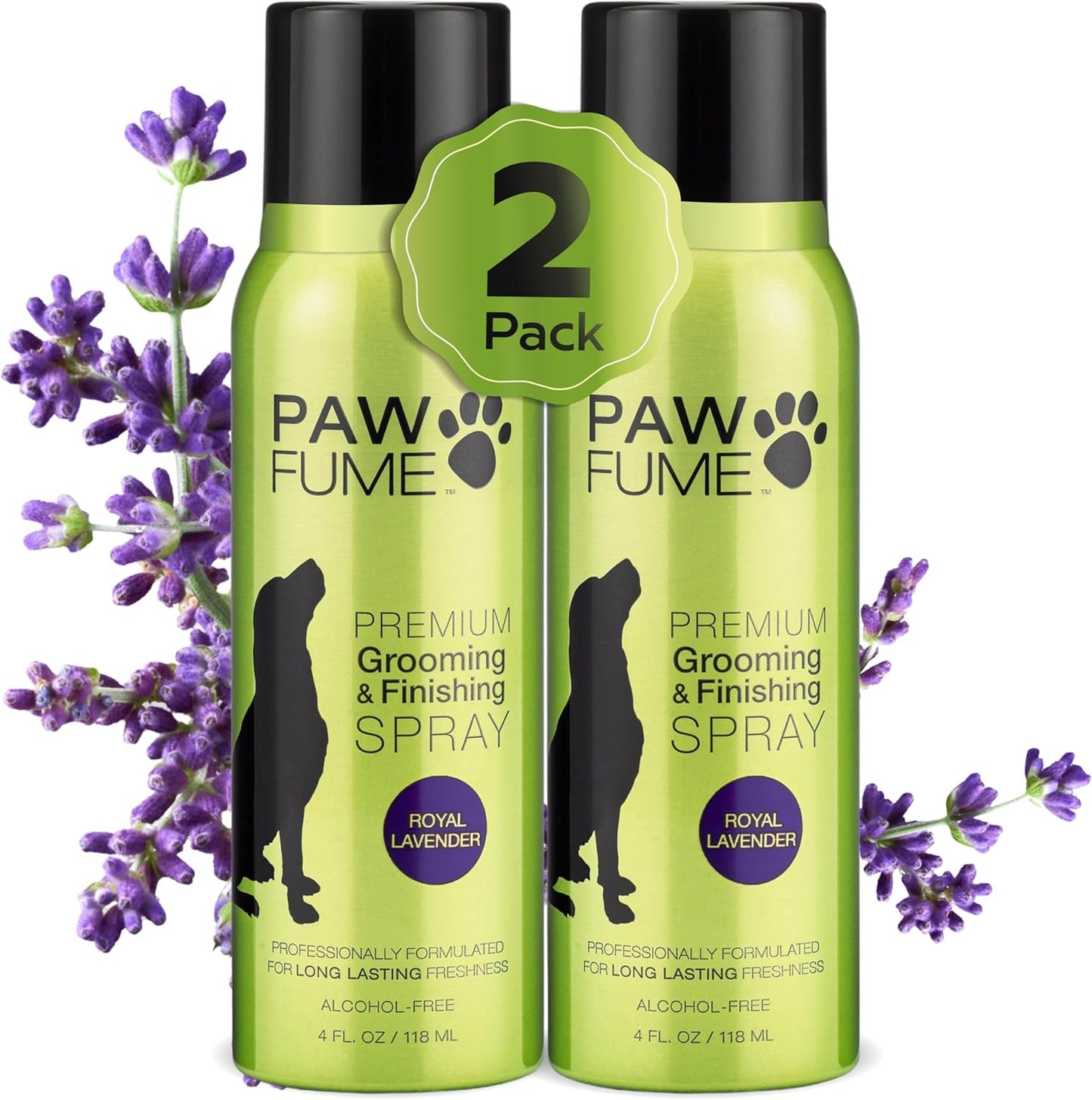 PAWFUME Dog Detangler Grooming Spray, Royal Lavender, 2-Pack – Keeps Pups Fresh All Day – Hypoallergenic, Alcohol-Free, Detangling & Moisturizing – Salon-Quality Dog Necessities for Coat & Fur Care