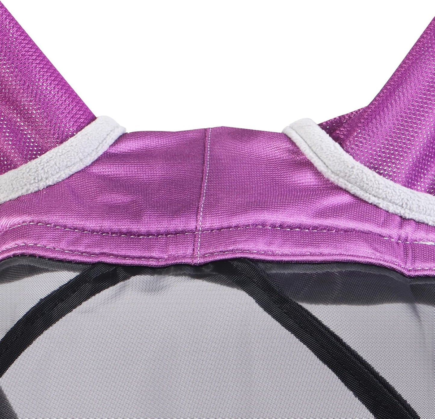 Harrison Howard CareMaster Pro Luminous Horse Fly Mask Large Eye Space Standard with Ears UV Protection for Horse Dark Magenta Medium Cob